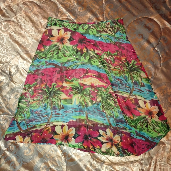 Elyse Hart Ltd Tropical Skirt 14 - Picture 1 of 4